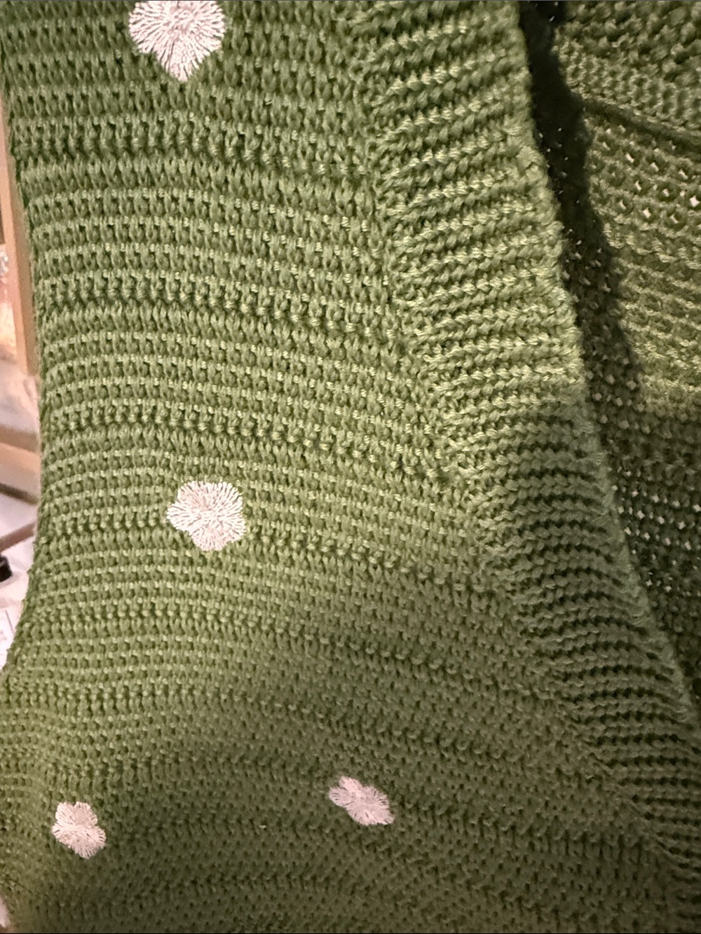 Polagram Olive Green Cropped Knit Vest with White Dot Details - Picture 3 of 5